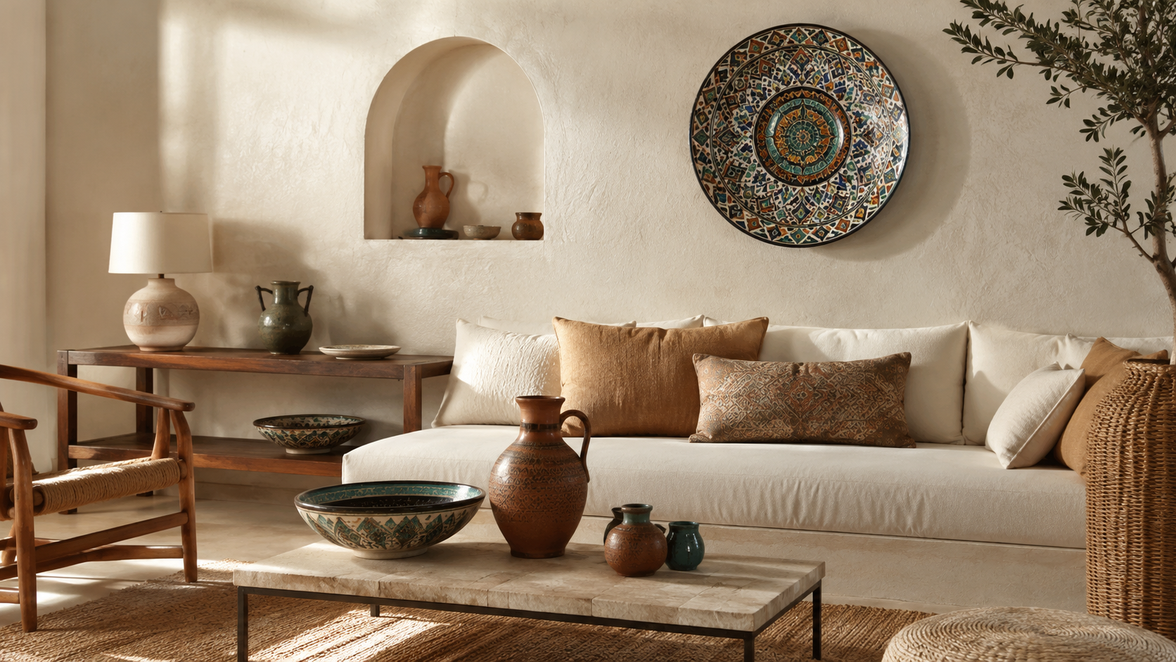 Décorer un salon avec des pièces artisanales tunisiennes